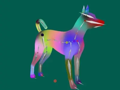 Basenji Dog Low-poly 3D model