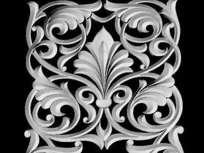 Central decor ornament for furniture 3D model 402