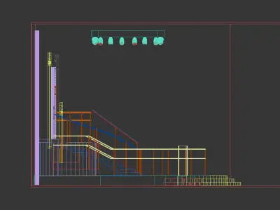 Abstract stage  backdrop design V1 3D model