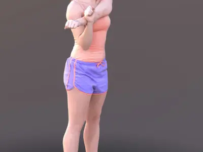 Nelly 10340 - Stretching Sport Girl Low-poly 3D model
