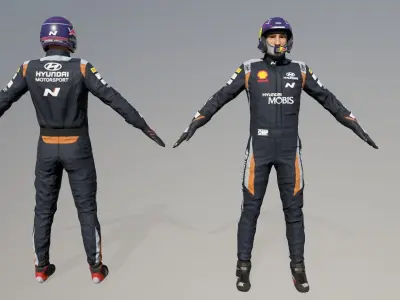 Rally Pilot  Low-poly 3D model