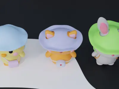 Cute Animals Low-poly 3D model purchase