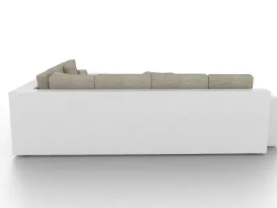 white sofa  Free low-poly 3D model