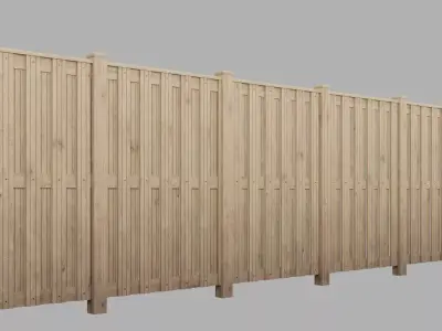 Wooden Fence Free 3D model