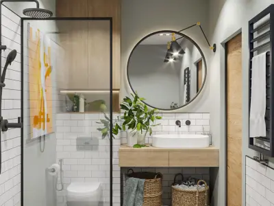 Bathroom in modern style 3D model