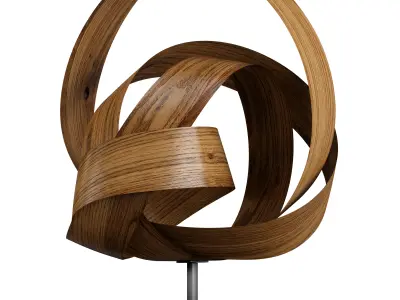 freestanding wooden sculpture Low-poly 3D model