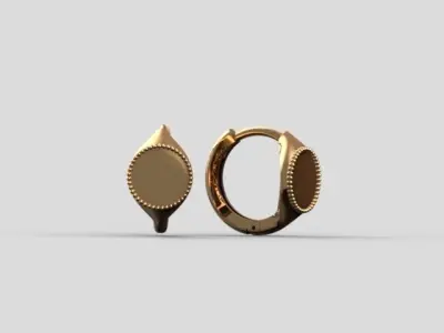 minimalism hoop earrings gold 3D print model
