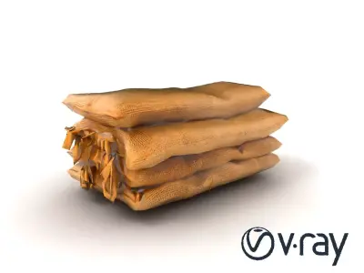 Burlap Sack Pile Textured Rustic model pack Low-poly 3D model