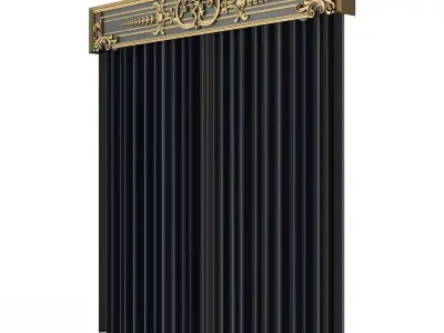 Cornice Classic Curtain 019 Low-poly 3D model