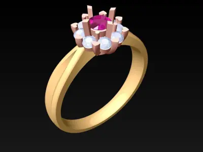 Diamond Ring - Womens Rings - N720046 3D print model