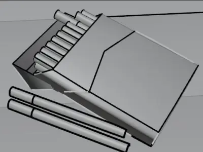 cigarette box Low Poly Free 3D model