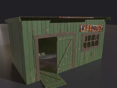 Garage in 3 variation Free low-poly 3D model