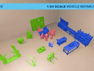 1-64 Repair Garage Diorama Pack 3D model