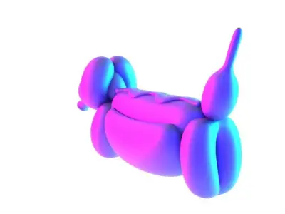 Hotdog Pup Dog Snack Balloon Decoration Props Second Life toy 3D print model