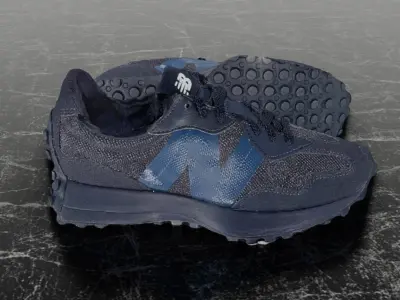 NEW BALANCE 327 3D SHOES - BLUE Low-poly 3D model