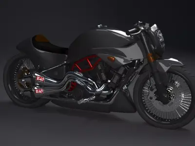 Modified Street Fighter Motorcycle Low-poly 3D model