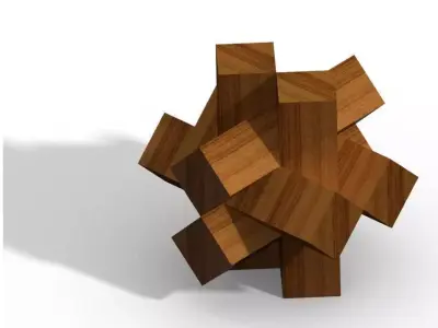 Teak wood puzzle Free 3D model