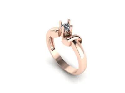 solitair ring  ready to print 3D print model