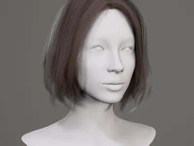 Real-Time Hair  Low-poly 3D model