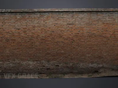 Red Brick Wall 005 3D model