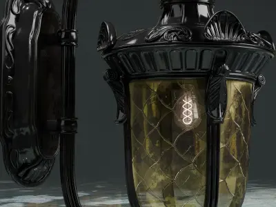 Wall lamp Number 2 with E27 vintage led 4W bulb 3D model