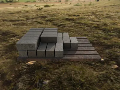 Game Ready Asset  Brick Pallet Empty Free low-poly 3D model