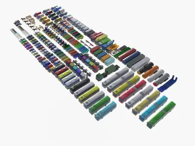 mega collection auto low poly Low-poly 3D model