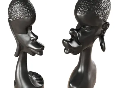 Statue Tete Africaine 3D model
