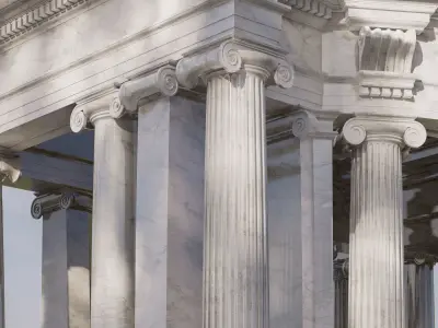 gazebo Ionic column on Vignola 3D model 3D model