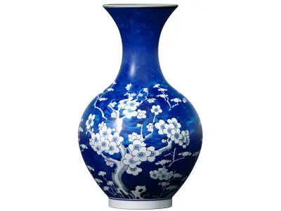 Chinese Decorative ceramic vase flowerpot urn bottle  3D model