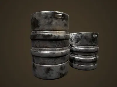 Beer Keg -PBR Game Ready 3D model Low-poly 3D model