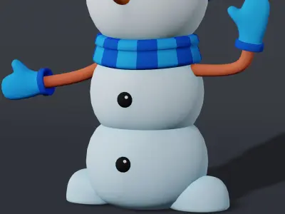 Snowman Cartoon Low-poly 3D model purchase