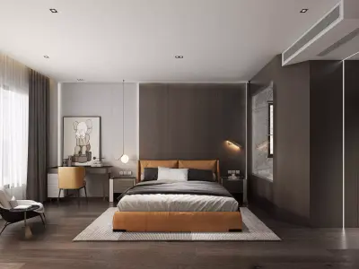 bedroom interior 3D model 14
