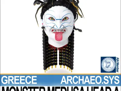 Ancient Greek Monster Medusa Head A 3D model