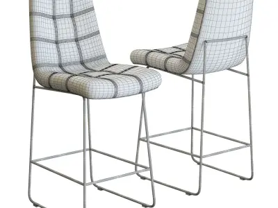 Crate and Barrel Naomi Leather Bar Stool 3D model