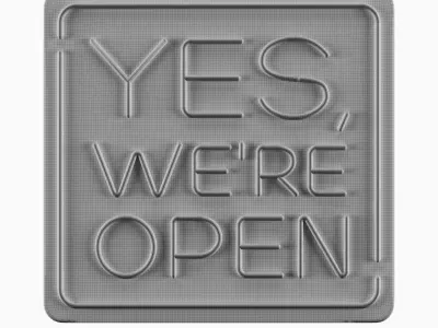  Yes Were Open Neon Sign 3D model