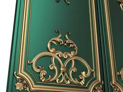 Backgammon Set 06 Green Low-poly 3D model