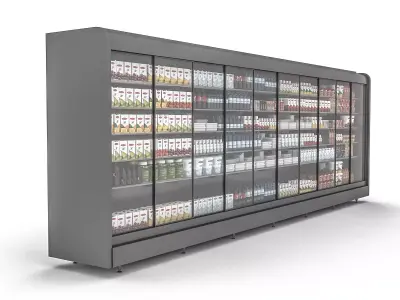 3D market breakfast section Low-poly 3D model