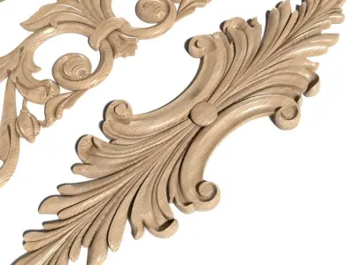 Cartouche-025 carved ornate ornaments 3D model