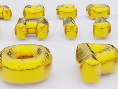 Chubby Balloon Alphabets 3D model