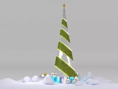 Twisted Mirrors Christmas Tree 3D model