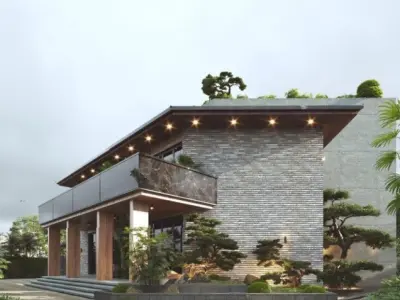 Modern villa exterior model 3D model