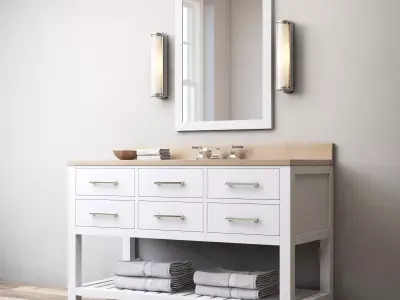 RH Hutton single extra-wide washstand 3D model