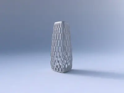 Vase triangle with bubble grid lattice 3D print model
