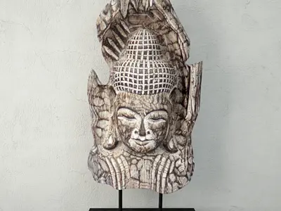 Albesia Wood Buddha Decoration 2 3D model