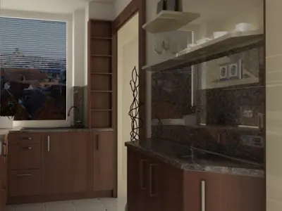 Kitchen plant in pot 3D model