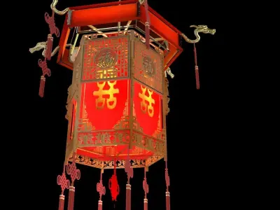 Chinese palace lantern 3D model 32
