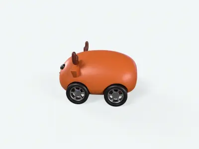 Cartoon Deer Car Cute Low-poly 3D model