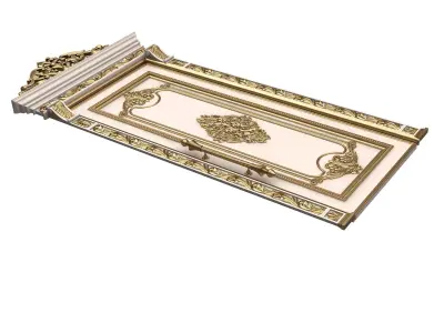 Carved Door Classic 01402 White Low-poly 3D model