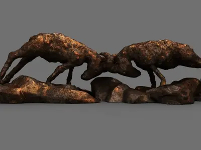 Statue of sheep Low-poly 3D model